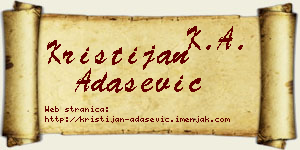 Kristijan Adašević vizit kartica